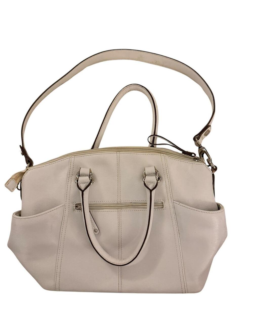 Tignanello Cream Leather Shoulder/Handbag with Side Pockets